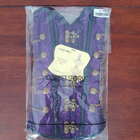 😈NWT Purple Steampunk corset with chains from Corsets Story! - Picture 12 of 16